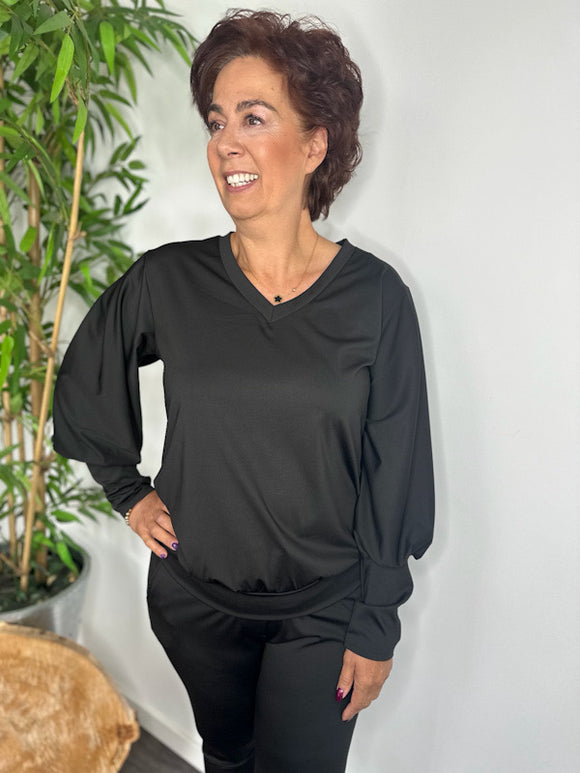 Travelstof shirt zwart