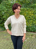 Trui V-hals  met Lurex BEIGE