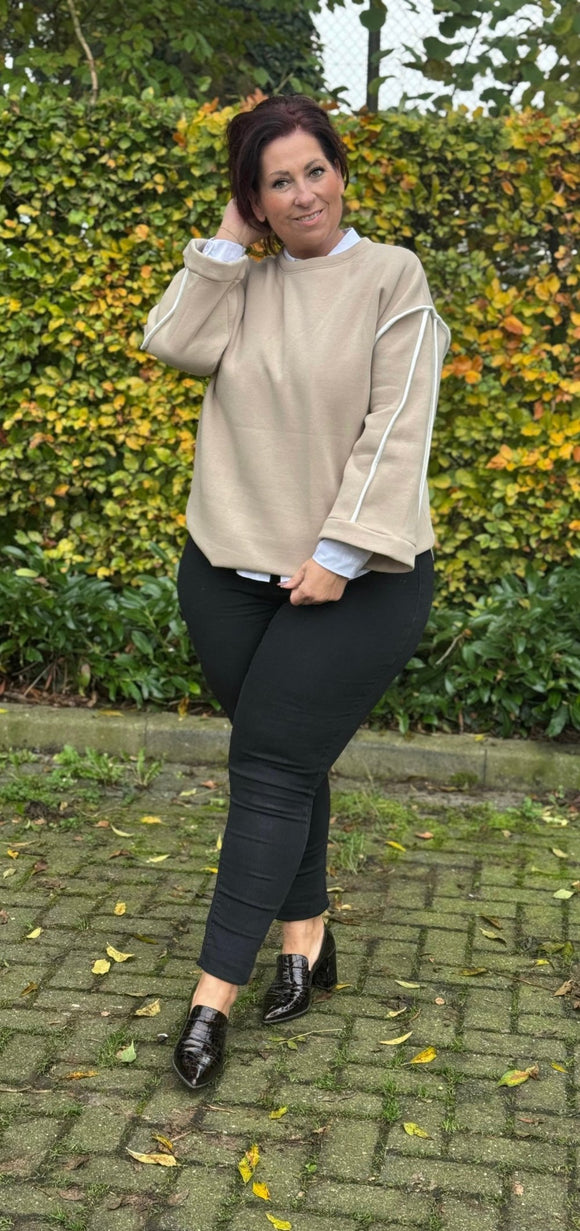 Sweaterstof trui beige