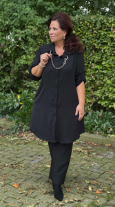 Doorknoop Blouses zwart